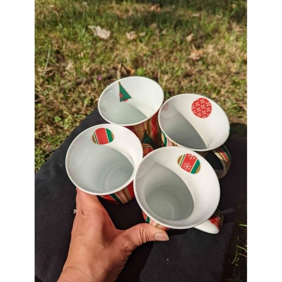 Vintage "Christmas" MAXWELL & WILLIAMS Designer Homewares Striped BOXED Set of F - Picture 4 of 8